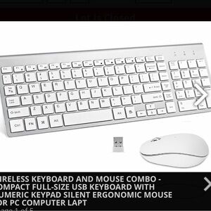 Wireless White Slim Keyboard and Mouse Combo